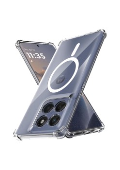 Husa Antisoc pentru Motorola Edge 60 / Edge 60 Fusion, AirBag Magsafe, 4 Colturi Ranforsate, Clear
