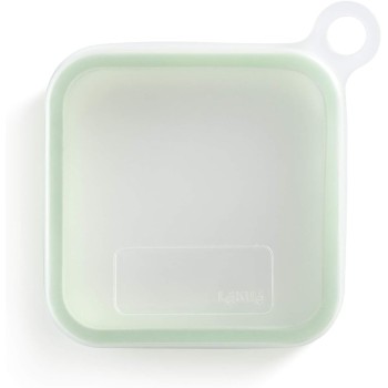 Caserolă Compactă pentru Sandwich, Reutilizabilă, din Silicon cu Capac Etanș, Ușor de Transportat și Curățat, Verde