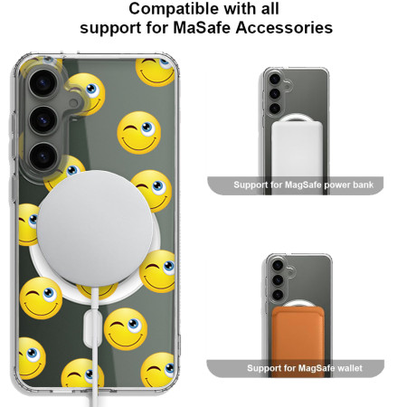 Husa personalizata pentru Samsung Galaxy S23, MagSafe Atasare Magnetica, Winking Face