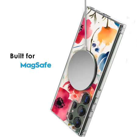 Husa pentru Samsung Galaxy S25 Ultra, Atasare Magnetica, MagSafe, Magsafe Model Floral 3