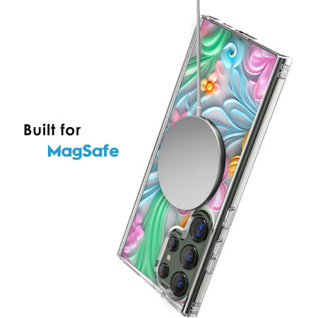 Husa personalizata pentru Samsung Galaxy S24 Ultra, MagSafe Atasare Magnetica, 3D Flower Medley 11