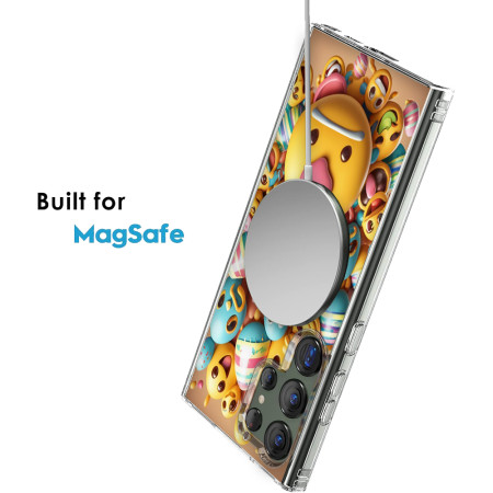 Husa personalizata pentru Samsung Galaxy S24 Ultra, MagSafe Atasare Magnetica, Emoji Smile