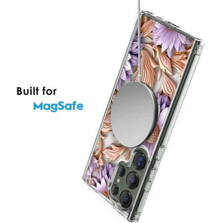 Husa personalizata pentru Samsung Galaxy S24 Ultra, MagSafe Atasare Magnetica, 3D Flower Medley 5
