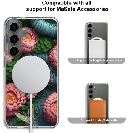 Husa personalizata pentru Samsung Galaxy S23, MagSafe Flower Medley 6