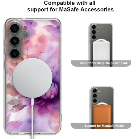 Husa personalizata compatibila Samsung Galaxy S23, MagSafe Atasare Magnetica, Antisoc, Model Floral 22
