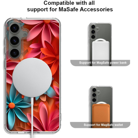 Husa personalizata pentru Samsung Galaxy S24, MagSafe Flower Medley 1