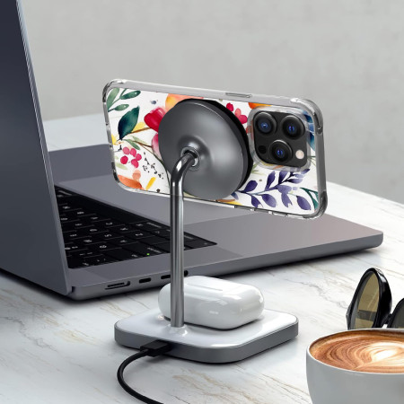 Husa personalizata pentru Apple iPhone 14, MagSafe Atasare Magnetica, Antisoc, Model Flori 5