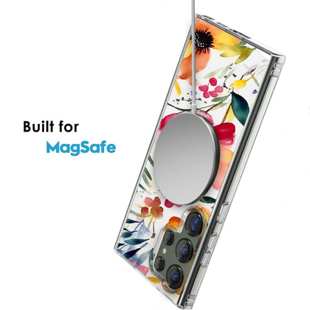 Husa personalizata pentru Samsung Galaxy S24 Ultra, MagSafe Atasare Magnetica, Antisoc, Model Floral 5