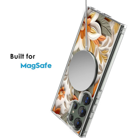 Husa pentru Samsung Galaxy S25 Ultra, Atasare Magnetica, 3D Flower Medley 3