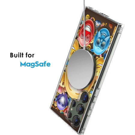 Husa pentru Samsung Galaxy S25 Ultra, Atasare Magnetica, MagSafe, Emoji Smiley Faces