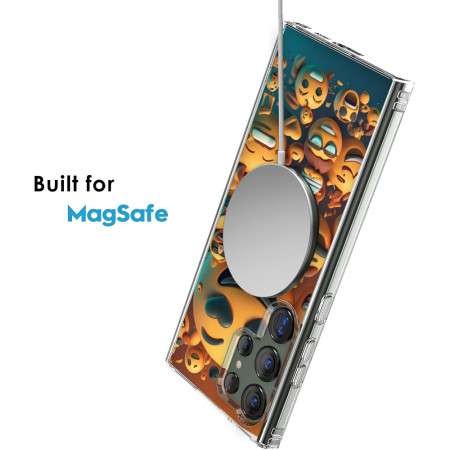 Husa personalizata pentru Samsung Galaxy S24 Ultra, MagSafe Atasare Magnetica, Emoji Faces
