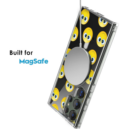 Husa personalizata pentru Samsung Galaxy S23 Ultra, MagSafe Atasare Magnetica, Grinning face with big eyes