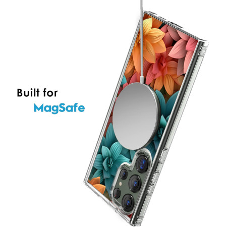 Husa personalizata pentru Samsung Galaxy S23 Ultra, MagSafe Atasare Magnetica, 3D Flower Medley 13