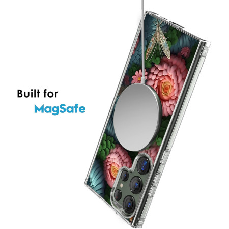 Husa personalizata pentru Samsung Galaxy S24 Ultra, MagSafe Atasare Magnetica, 3D Flower Medley 6