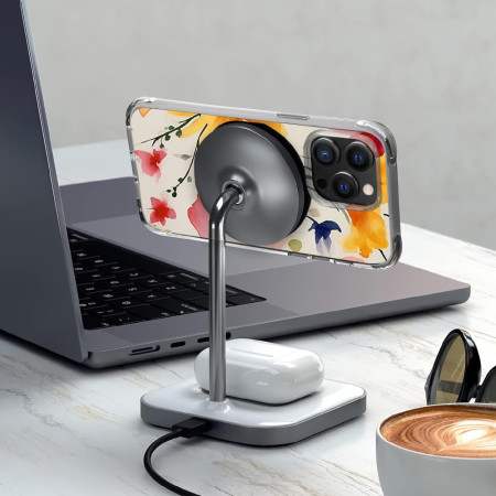 Husa personalizata pentru Apple iPhone 14 Pro, MagSafe Atasare Magnetica, Antisoc, Model Floral 2