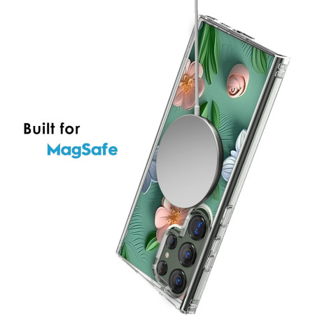 Husa personalizata pentru Samsung Galaxy S23 Ultra, MagSafe Atasare Magnetica, 3D Flower Medley 9