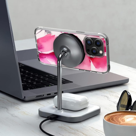 Husa personalizata pentru Apple iPhone 14, MagSafe Atasare Magnetica, Antisoc, Model Floral 6