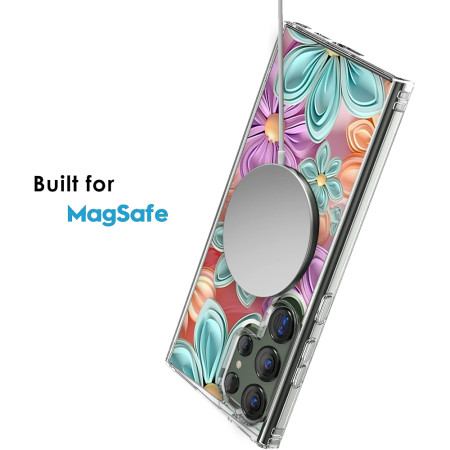 Husa personalizata pentru Samsung Galaxy S24 Ultra, MagSafe Atasare Magnetica, 3D Flower Medley 2