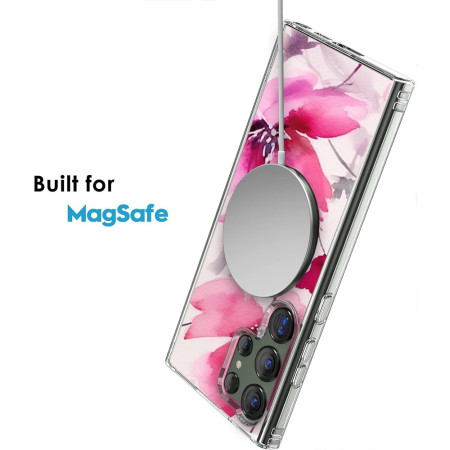 Husa pentru Samsung Galaxy S25 Ultra, Atasare Magnetica, MagSafe, Model Floral 6