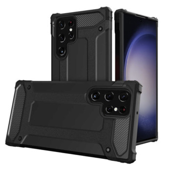 Husa telefon compatibila Samsung Galaxy S24 Ultra, Tech Hybrid Armor, Negru 