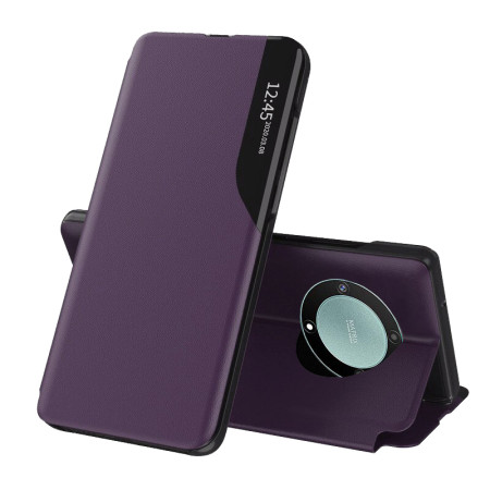 Husa Smart View compatibila cu Honor Magic 5 Lite, tip Carte, HTPMAG, Mov