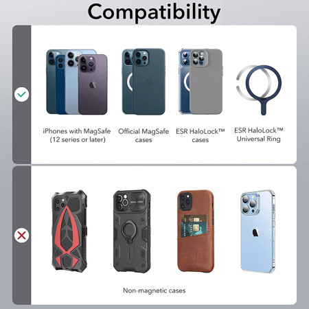 Inel pentru telefon ESR HaloLock Stand - Foldable Feature, Magnetic - Sierra Blue