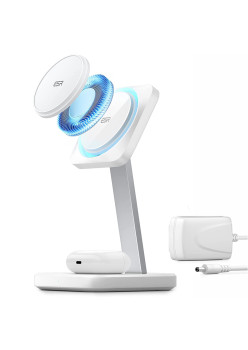 Statie incarcare Wireless 2 in 1 HaloLock cu CryoBoost pentru iPhone, AirPods and Apple Watch, Alb