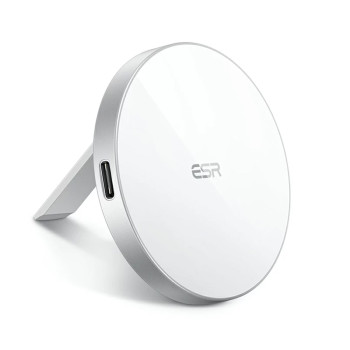 Incarcator ESR Wireless HaloLock compatibil MagSafe cu Suport, Alb
