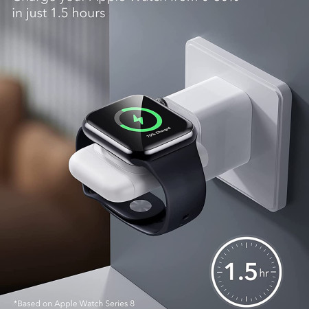 Incarcator Wireless Portable pentru Apple Watch, AirPods Pro 2, Fast Charging, Alb