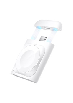Incarcator Wireless Portable pentru Apple Watch, AirPods Pro 2, Fast Charging, Alb