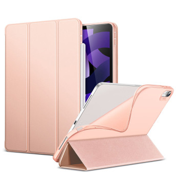 Husa tableta compatibila iPad Air 4 2020, Magnetic Pair, Auto Sleep/Wake, Rose