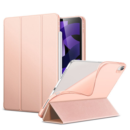 Husa tableta compatibila iPad Air 4 2020, Magnetic Pair, Auto Sleep/Wake, Rose