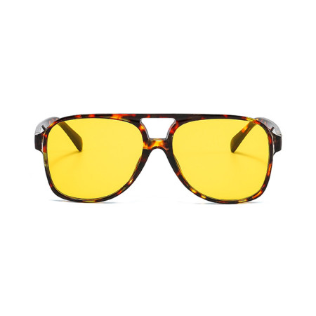 Ochelari de Soare cu protectie UV cu Lentile Polarizate PC (98061), Aviator, Leopard Galben