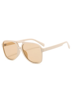 Ochelari de Soare cu protectie UV cu Lentile Polarizate PC (98061), Aviator, Bej