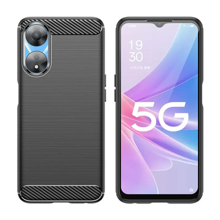 Husa Carbon compatibila Oppo A78 5G, Protect Anti-Soc, Negru