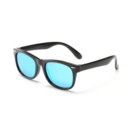 Ochelari de Soare pentru Copii cu protectie UV, Lentile Polarizate PC (D802), Patrati, 3-12 ani, Negru