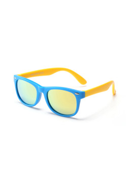 Ochelari de Soare pentru Copii cu protectie UV, Lentile Polarizate PC (D802), Patrati, 3-12 ani, Galben