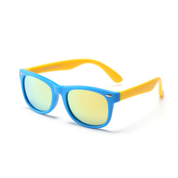 Ochelari de Soare pentru Copii cu protectie UV, Lentile Polarizate PC (D802), Patrati, 3-12 ani, Galben