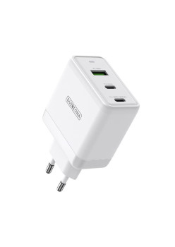 Incarcator retea Duzzona 3 in 1 USB, 2x Type-C, GaN Fast Charging 65W, Alb