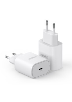 Incarcator retea Duzzona Type-C Fast Charging pentru iPhone, Samsung / iPad, 25W, Alb