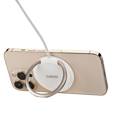 Incarcator Wireless Duzzona cu Atasare Magnetica pentru iPhone si Desk Stand, 15W, Alb