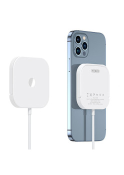 Incarcator Wireless Duzzona 3in1 (W7) pentru Android si Apple Devices, cu Desk Stand, 15W, Alb