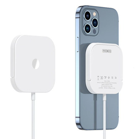 Incarcator Wireless Duzzona 3in1 (W7) pentru Android si Apple Devices, cu Desk Stand, 15W, Alb