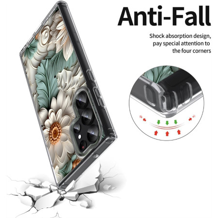 Husa personalizata pentru Samsung Galaxy S23 Ultra, MagSafe Atasare Magnetica, 3D Flower Medley 4