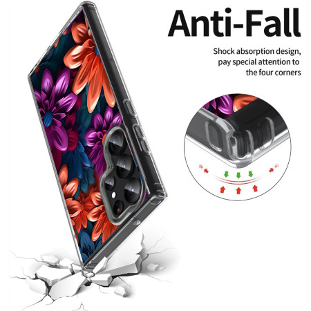 Husa personalizata pentru Samsung Galaxy S24 Ultra, MagSafe Atasare Magnetica, 3D Flower Medley 14