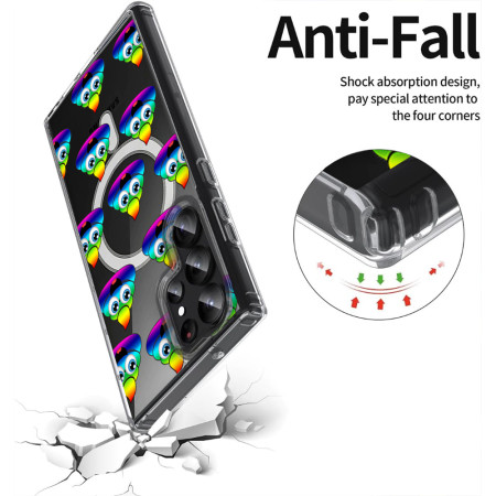 Husa personalizata pentru Samsung Galaxy S24 Ultra, MagSafe Atasare Magnetica, Rainbow Poop