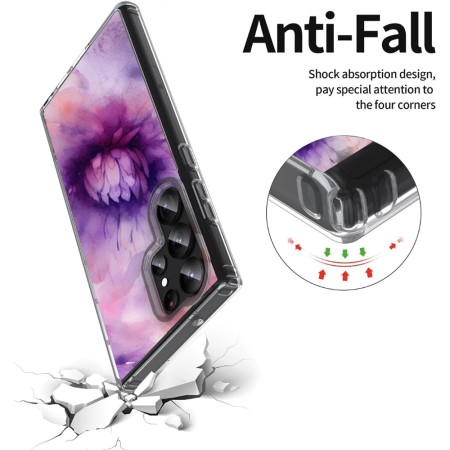 Husa personalizata compatibila Samsung Galaxy S24 Ultra, MagSafe Atasare Magnetica, Antisoc, Model Floral 22