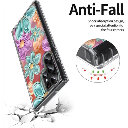 Husa personalizata pentru Samsung Galaxy S24 Ultra, MagSafe Atasare Magnetica, 3D Flower Medley 2