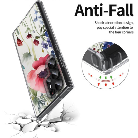 Husa personalizata pentru Samsung Galaxy S24 Ultra, MagSafe Atasare Magnetica, Antisoc, Model Floral 4