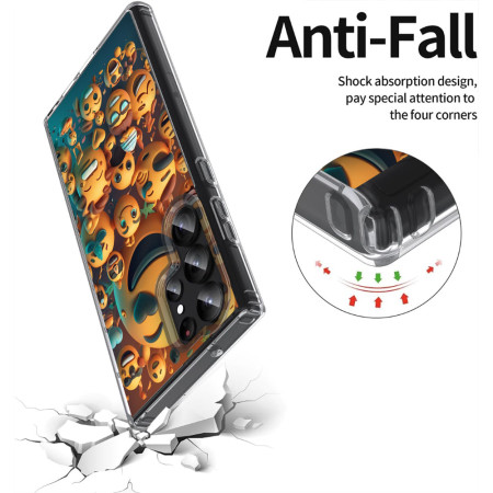 Husa personalizata pentru Samsung Galaxy S24 Ultra, MagSafe Atasare Magnetica, Emoji Faces